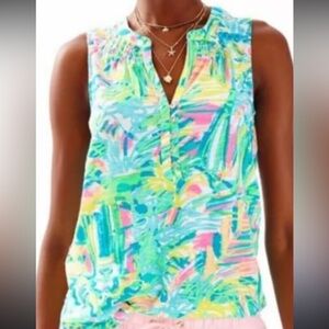Lilly Pulitzer Essie  sleeveless top sea salt sun M